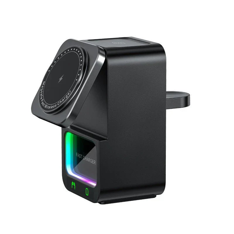 5-in-1 Wireless Charging Station with Bluetooth Speaker Sleek Smart & Powerful