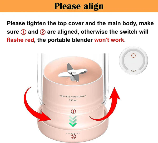 Portable Juicer Bottle with USB Rechargeable Power