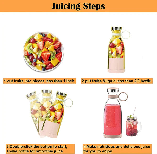 Portable Juicer Bottle with USB Rechargeable Power