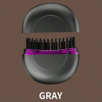 “Glam Brush – Cordless Mini Hair Straightening Brush for Quick & Smooth Styling 💕” ✨