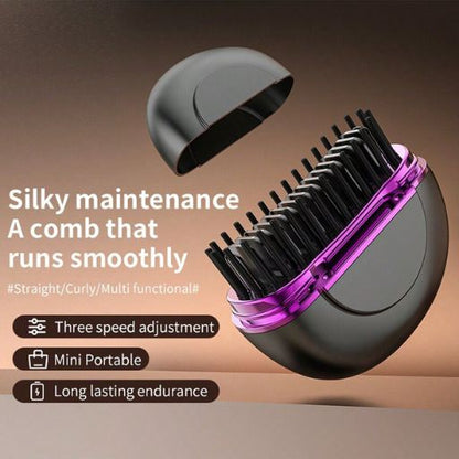 “Glam Brush – Cordless Mini Hair Straightening Brush for Quick & Smooth Styling 💕” ✨